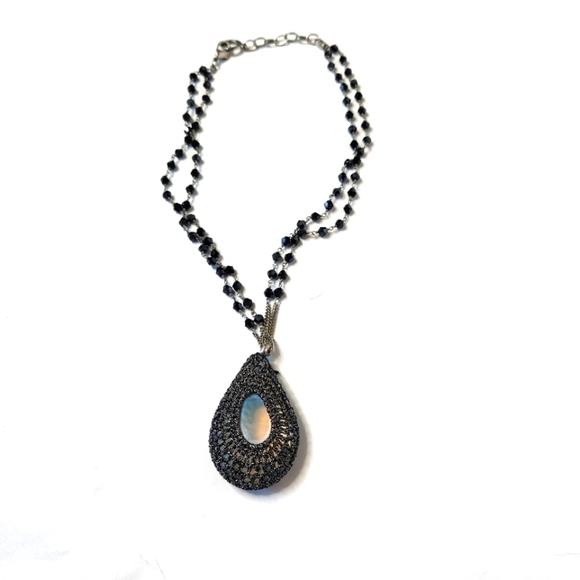 By Denis & Charles Rush Pendant Necklace Beaded - Picture 1 of 7